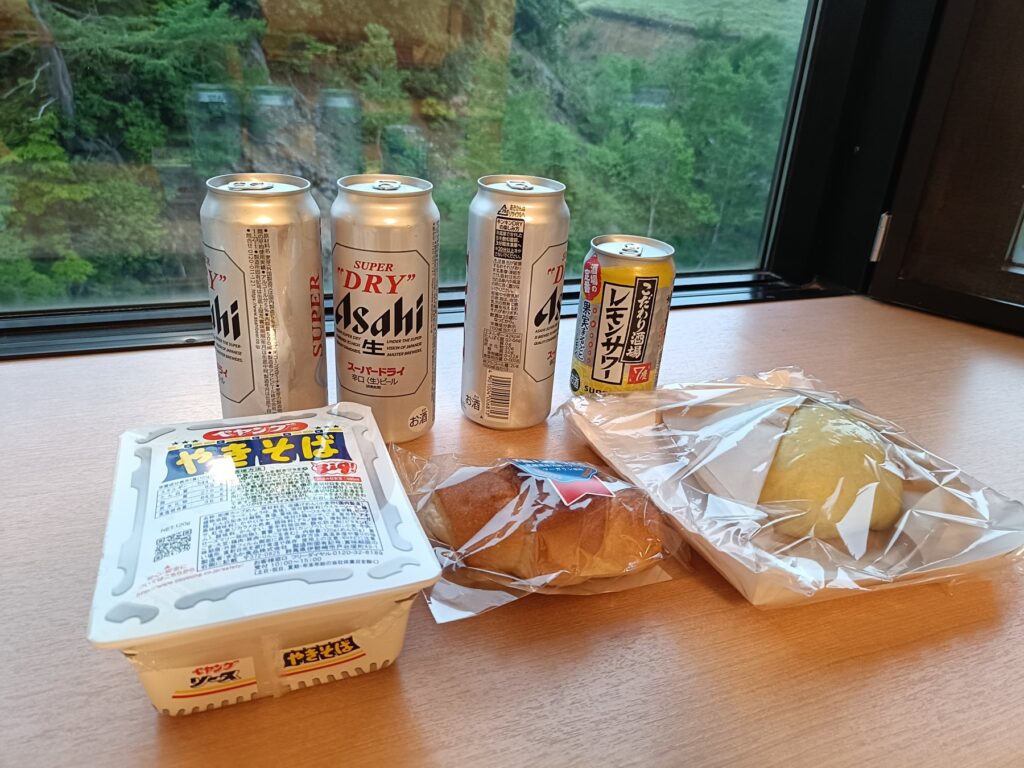 万座高原ホテルの素泊まりで持ち込んだ夕食と飲み物
