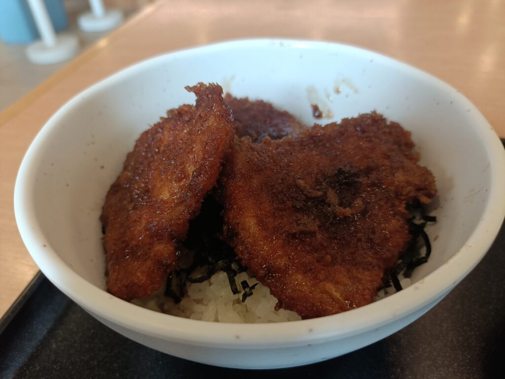 横川SAで食べたソースカツ丼のカツ